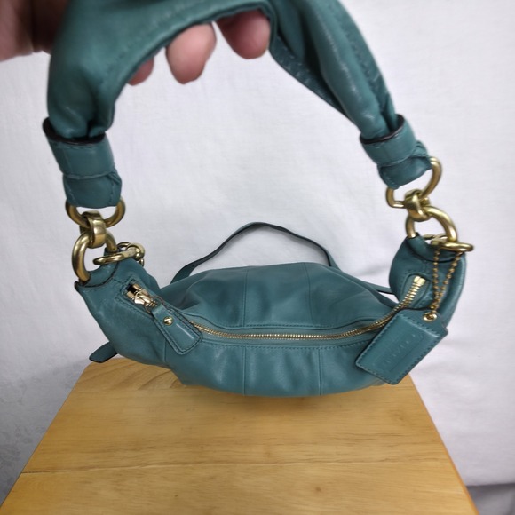 Coach Kristin Teal Leather Purse  #L1073-16814 Great Condition Was $398 - Picture 16 of 16